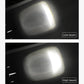 Bicycle headlight beam pattern showing low and high beam spreads