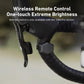 Bicycle front headlight remote control unit mounted near handlebars