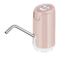 Rechargeable automatic water dispenser pump in soft pink with stainless spout