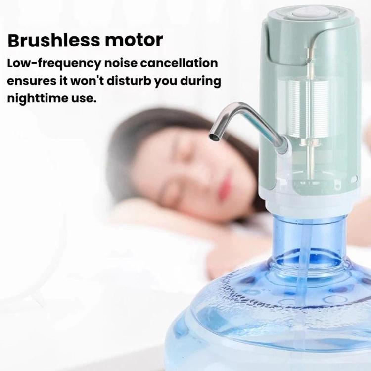 Rechargeable water dispenser pump with stainless spout and illuminated clear water reservoir