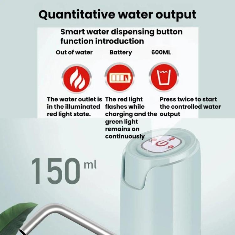 Quantitative water dispenser pump with top control panel and stainless spout