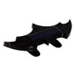 Solar-powered rear wing light, bat-shaped black housing with solar panel and LED strips