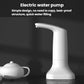 Portable electric water pump with curved spout and wide base, white finish