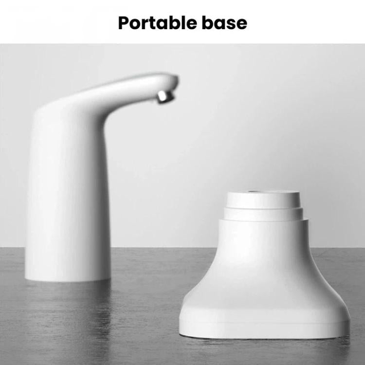 Electric water pump with portable base, curved spout and white pump body