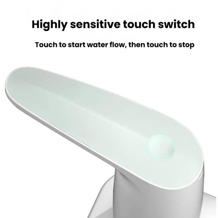 Touch control switch on top spout of electric water pump, white body