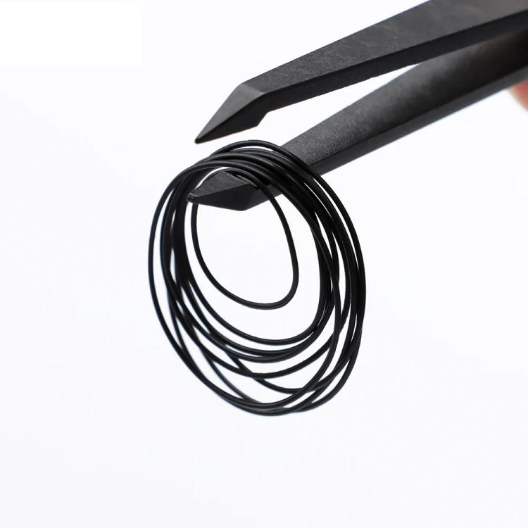 Watch back cover O-ring seal kit with black O-ring coil and tweezers