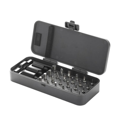 24-in-1 ratchet screwdriver set in storage case with multiple metal bit heads