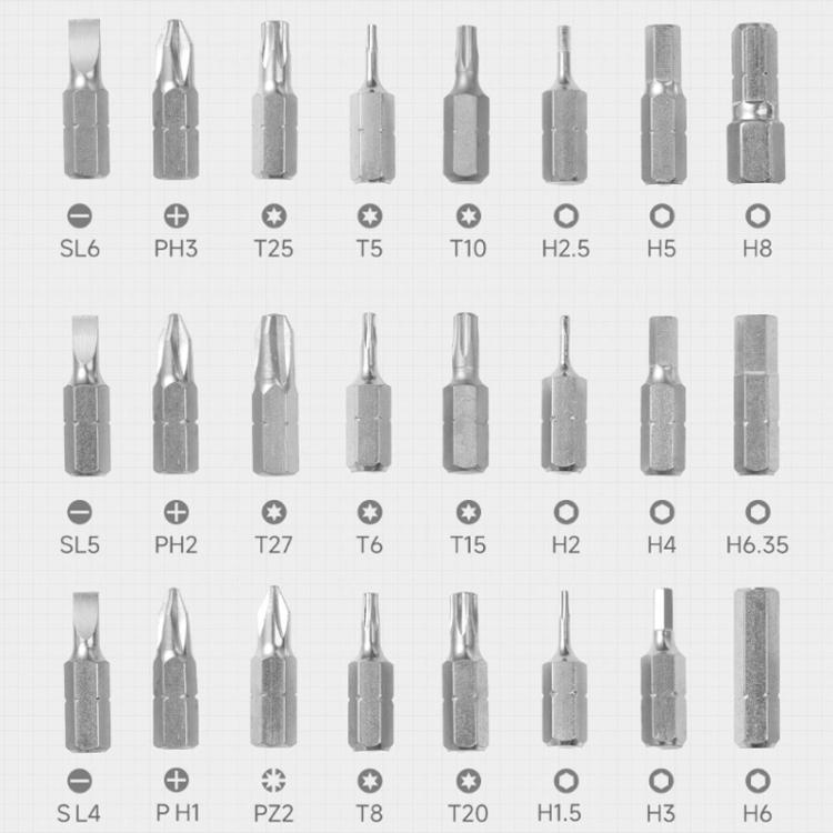 Assorted ratchet screwdriver bits with different tip shapes and sizes