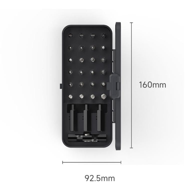 Ratchet screwdriver bit set case with compartments and included bits