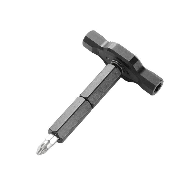 Ratchet screwdriver with long handle and metal tip for screw driving