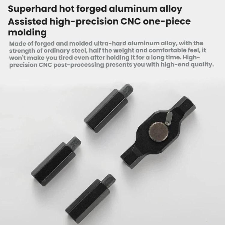 Black ratchet driver handle pieces for the multi-functional screwdriver set