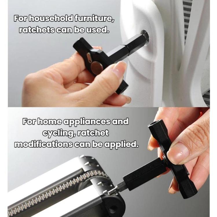 Hand using the ratchet screwdriver on a home appliance for fastening screws