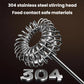 Stainless steel stirring whisk head with metal coil for milk frothing.