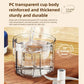 Transparent plastic chopper cup with pouring water and blade crank inside
