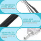 Extendable stainless steel back scratcher with non-slip rubber grip and reinforced connection