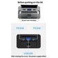Black retrofit USB charger lid closed, showing three ports and ON/OFF switch