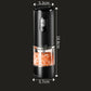 Black electric pepper grinder with clear chamber and top on/off control switch