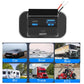 Car USB charging port module with PD3.0/QC3.0 ports and blue ON/OFF indicator