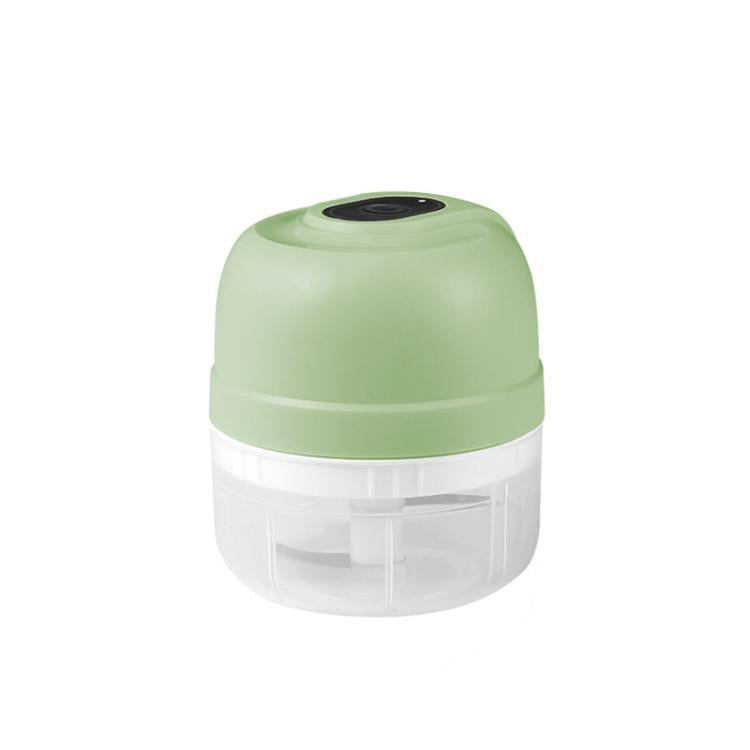 Rechargeable mini food chopper in green with clear bowl and blade assembly