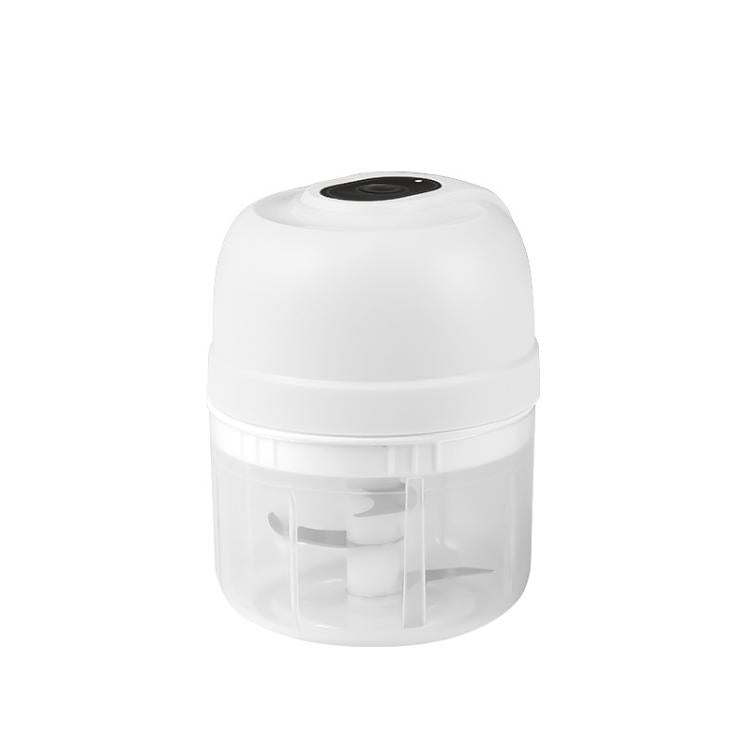 Rechargeable mini food chopper in white with clear bowl and internal blade