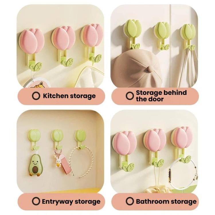 Flower suction cup towel rack with multiple hooks for kitchen, entryway, and bathroom