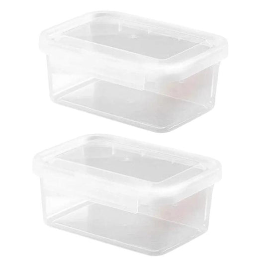 2pcs Single-Lock Airtight Food Storage Container With Lid Refrigerator Organizer For Kitchen, Small, Large