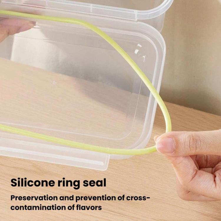2pcs Single-Lock Airtight Food Storage Container With Lid Refrigerator Organizer For Kitchen, Small, Large