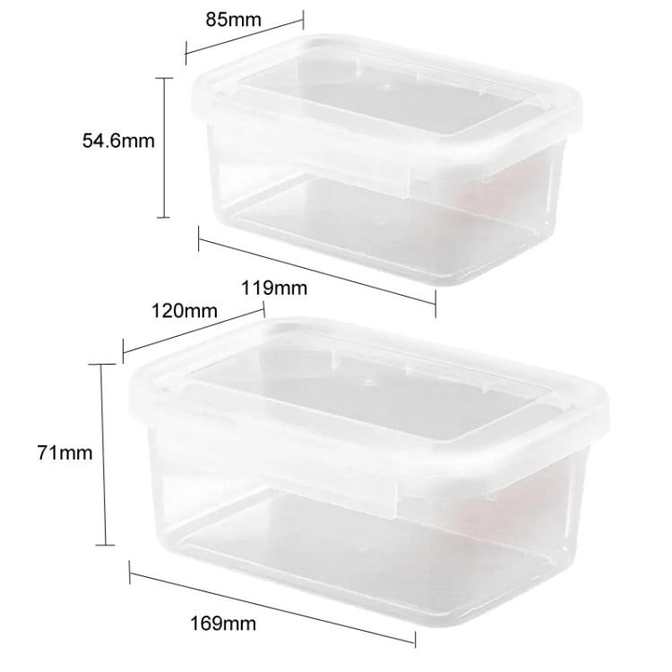 2pcs Single-Lock Airtight Food Storage Container With Lid Refrigerator Organizer For Kitchen, Small, Large