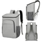 Gray insulated thermal backpack with adjustable shoulder straps and carrying top handle