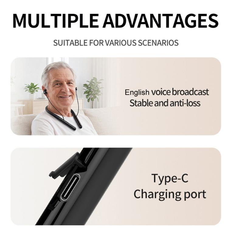 Neck-worn Bluetooth hearing aid headset with Type-C charging port
