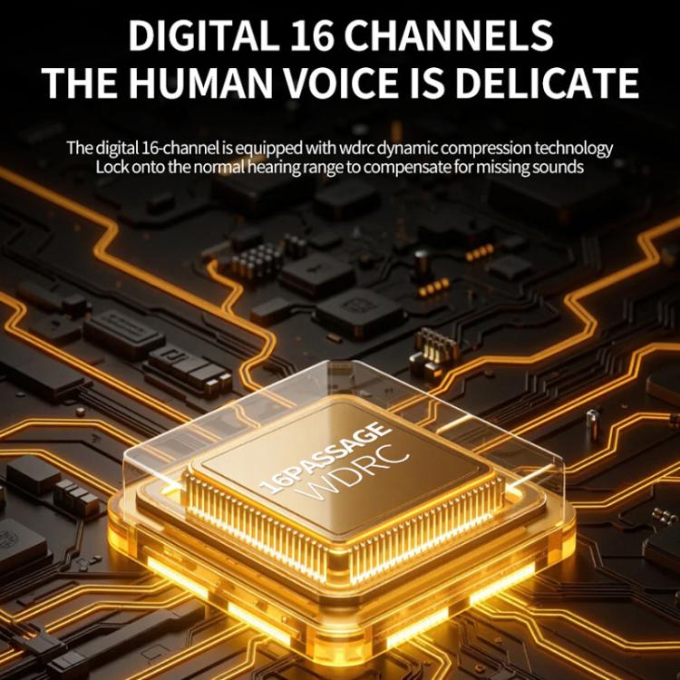Gold microchip module with circuit traces for 16-channel hearing aid headphones