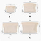 Mini bag organizer insert pouch size chart with dimensions for S, M, L, and XL