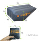 P13 blue inflatable car front seat air mattress with size dimensions and logo label