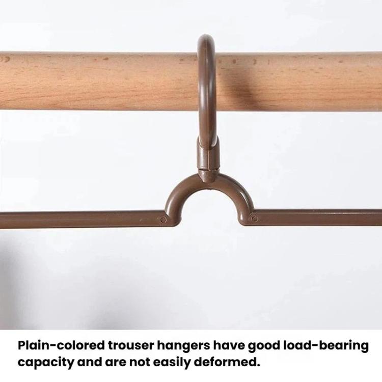 Brown multi-layer pants hanger with arched clip connector and top hook