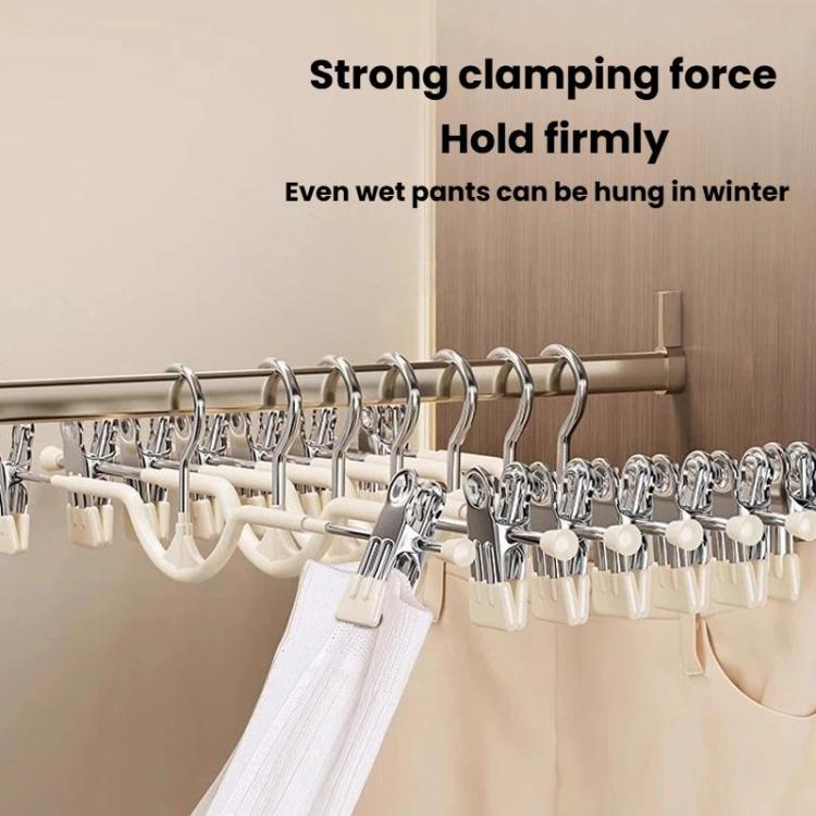 10pcs Adjustable Short Neck Pants Hanger Home Use Non-Marked Hanger For Skirts & Pants