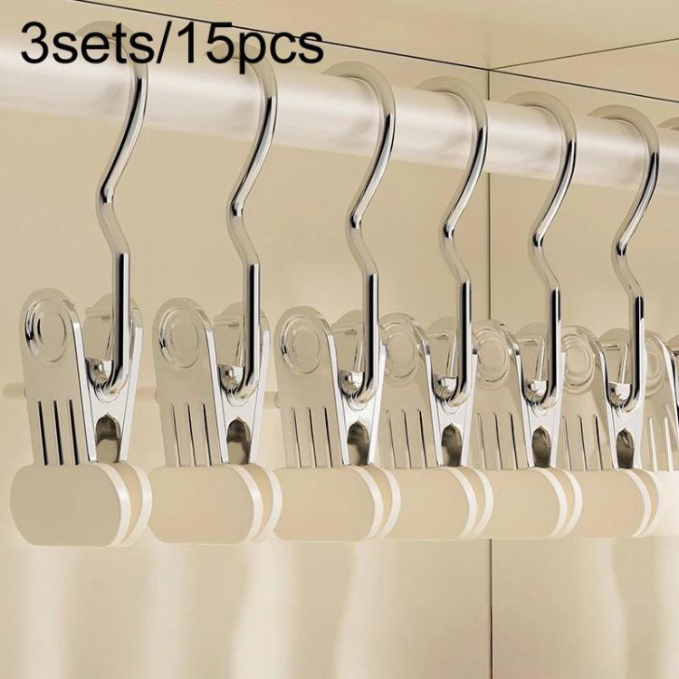 White anti-slip cap clip with metal hook and grippy pad, set of storage clips