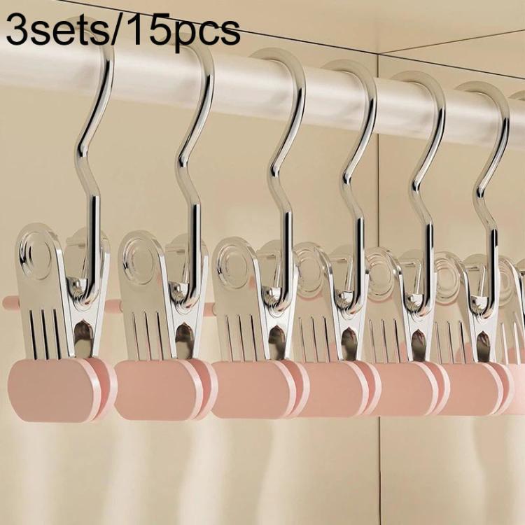 Pink anti-slip cap clip with metal hook and grippy pad, set of storage clips