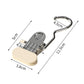 Anti-slip cap clip dimensions: beige pad and metal hook clamp with spring