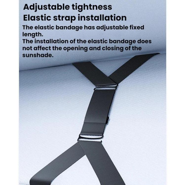 Car sun visor glasses holder with elastic strap and adjustable secure fit
