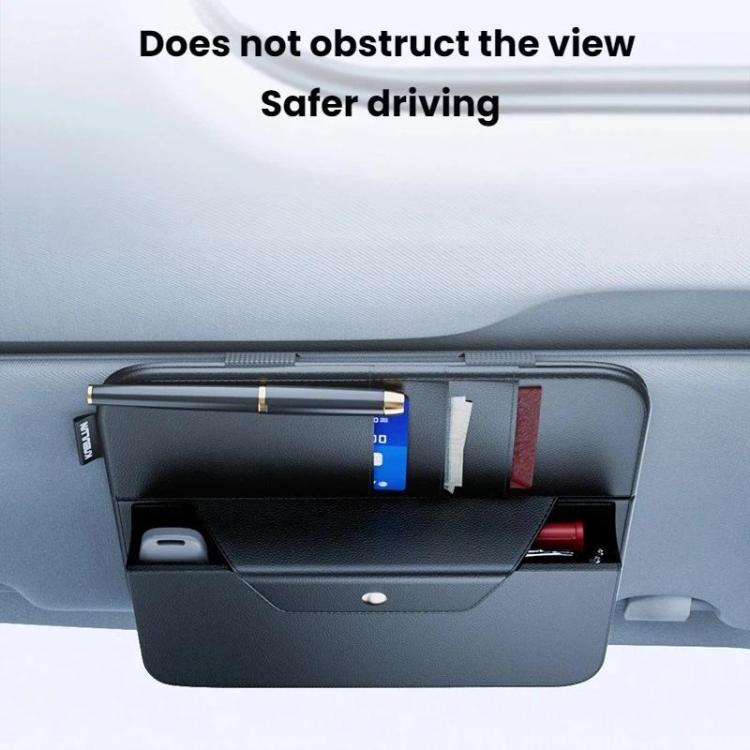 Car visor glasses case with internal storage compartments for glasses and cards
