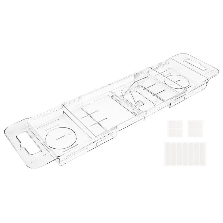Extendable Foldable Bathtub Shelf Bathroom Storage Shelf, Transparent
