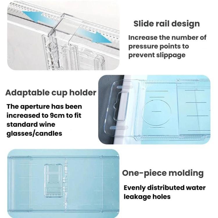 Extendable Foldable Bathtub Shelf Bathroom Storage Shelf, Transparent