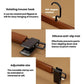 Adjustable wooden pants hanger with black clamp and silicone anti-slip pad