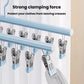 Blue two-bar sock drying rack with stainless clips and hanging hook