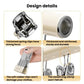 Stainless clamp clips with rubber grips and reinforced end on drying rack bar