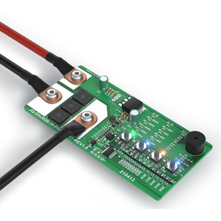 Green battery spot welding control board with nickel plate terminals and cable leads
