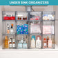 Tall Openwork Desktop Storage Box Drawer-Style Stackable Transparent Plastic Cosmetic Organizer, Single, 4pcs