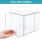 Tall Openwork Desktop Storage Box Drawer-Style Stackable Transparent Plastic Cosmetic Organizer, Single, 4pcs