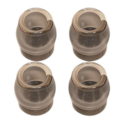 Set of 4 round chair leg foot covers, beige felt with clear anti-slip base caps