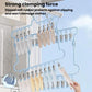 Blue foldable socks drying hanger holding pairs of socks with secure spring clips